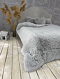 Покривало-ковдра травичка з густим довгим ворсом високої якості Колір Світла сталь 200 * 230 см, фото 3