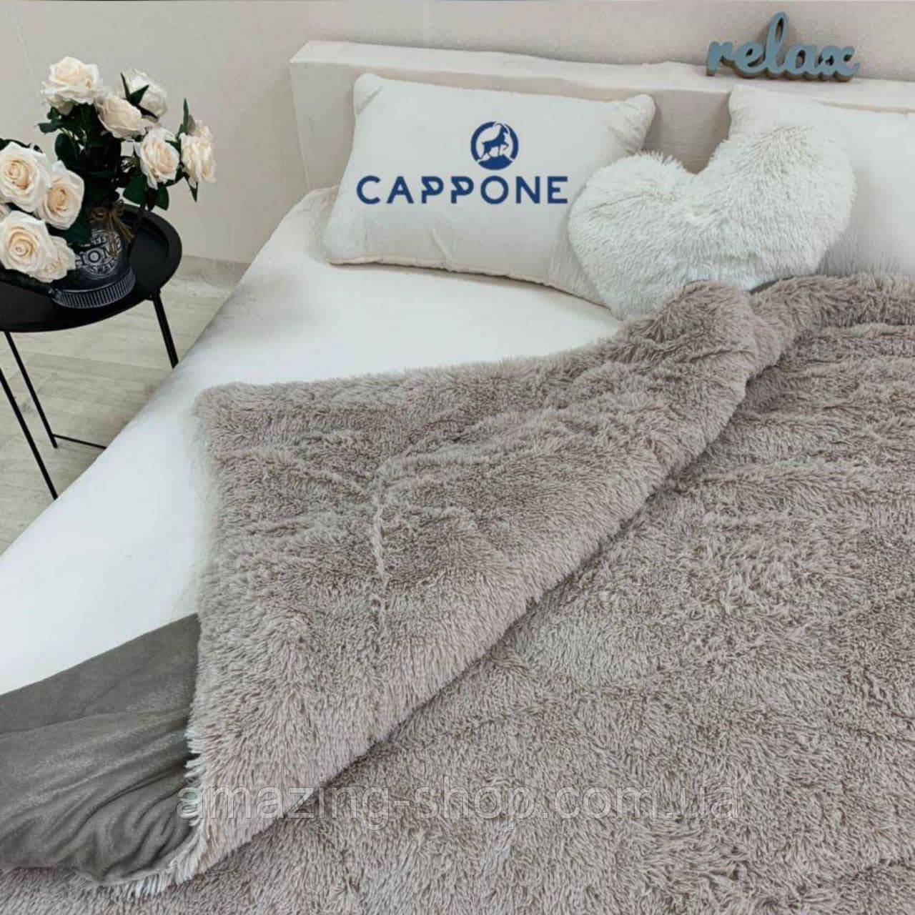 Покривало-ковдра травичка з густим довгим ворсом високої якості Колір Світло-сірий 200 * 230 см, фото 1