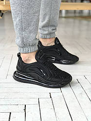 Чоловічі кросівки Nike Air Max 720 Black man Найк Аір Макс чорні весна осінь текстильні повсякденні