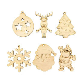 Набір заготовок для декорування ялинкові іграшки Rosa Новорічний 6 шт