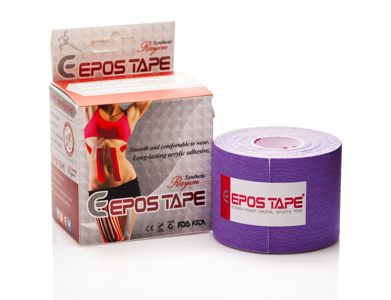 Кінезіо тейп EPOS RAYON TAPE 5м, бузковий