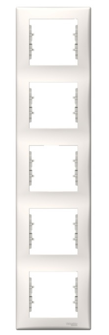 Sedna рамка п'ятимісна вертикальна слонова кістка Schneider Electric, SDN5801523, фото 1