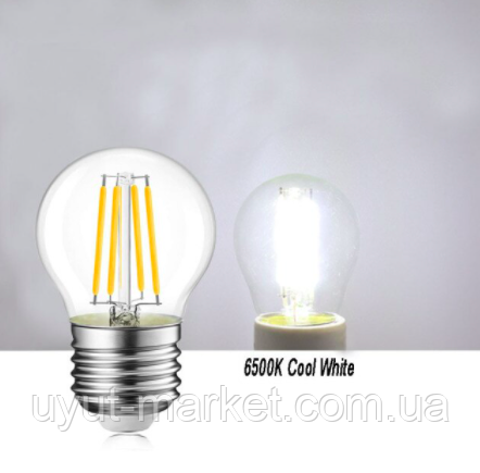 Світлодіодна лампа Filament СІВ 6 Вт Е27 G45, 6500 K LM3089