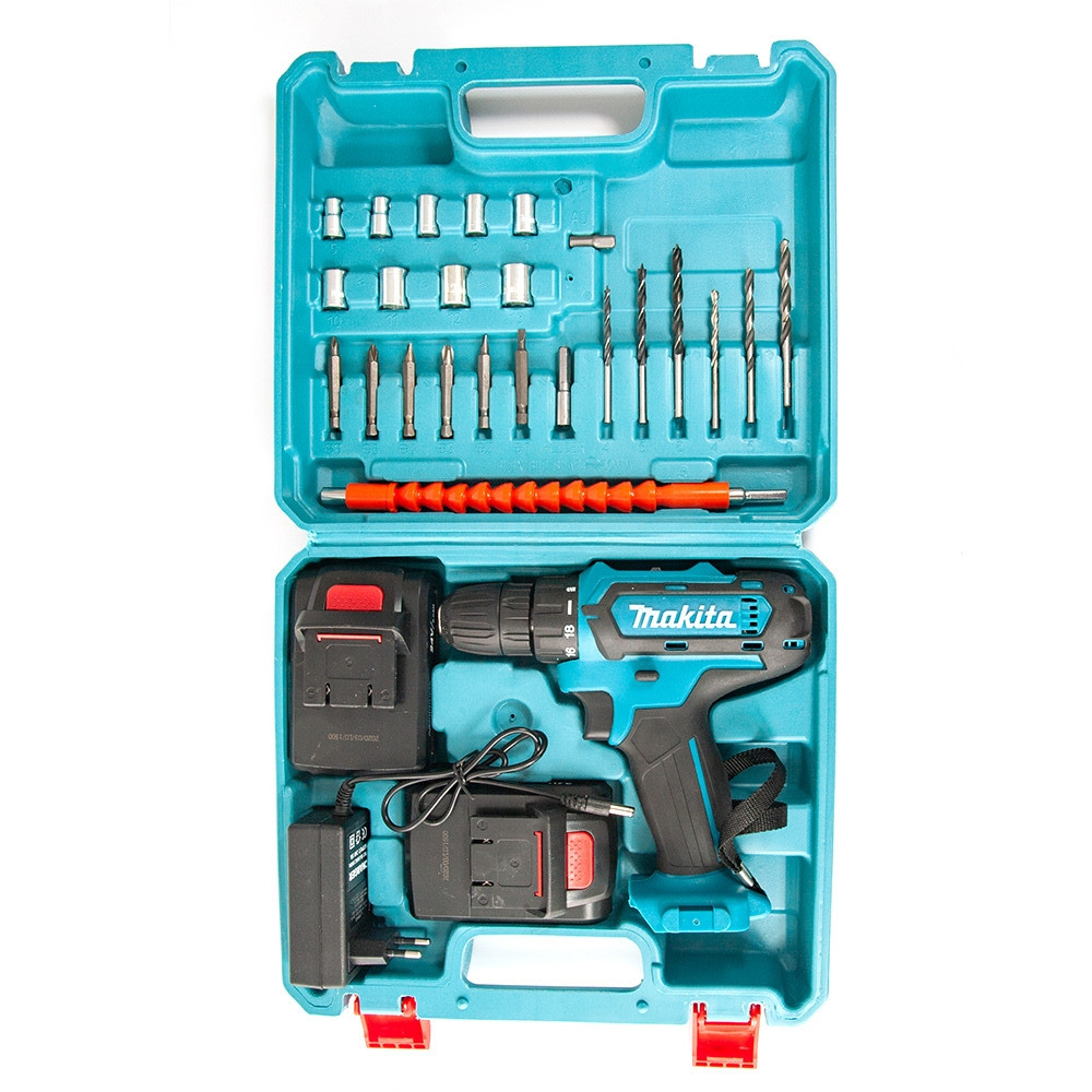 Шуруповерт Makita 550 DWE (24V, 5 AH) з набором біт і свердел