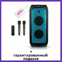 Акустические колонки с usb входом. Музыкальная колонка большая.Колонка чемодан с микрофоном на 60 ватт.