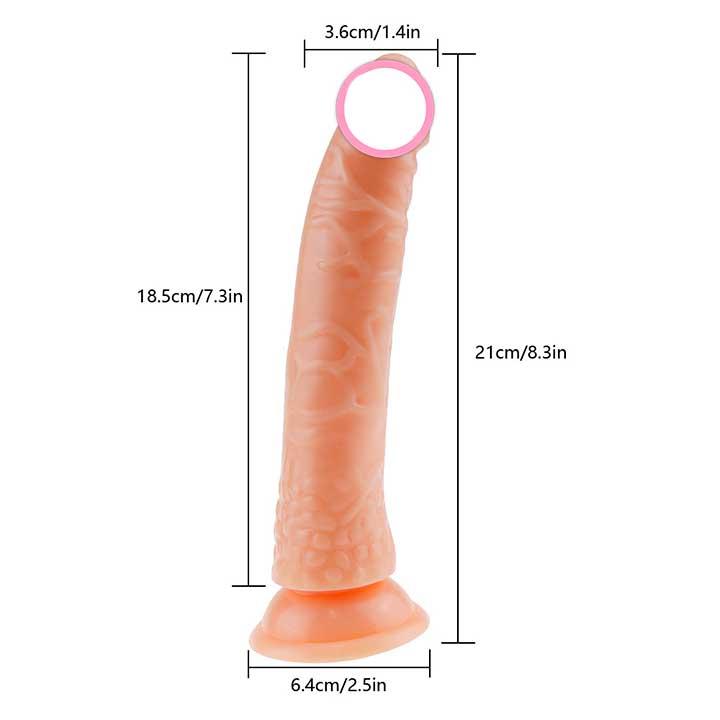 Гнучкий фалос на присосці - 21 см - Тілесний, фото 1