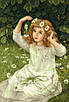 Набір для вишивання за нанесеною на канву схемою "The girl with Garland". AIDA 14CT printed, 57*81 см, фото 11