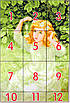 Набір для вишивання за нанесеною на канву схемою "The girl with Garland". AIDA 14CT printed, 57*81 см, фото 4