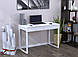 Сучасний комп'ютерний стіл письмової білої ніжки білі L-11 Loft Design, фото 2