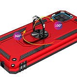 Протиударний чохол Serge Ring для Samsung Galaxy A22 4G червоний, ударостійкий чохол на Самсунг А22 з кільцем, фото 6