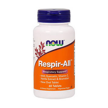Імунна суміш для горла і дихальних шляхів Now Foods Respir-All (60 tab)