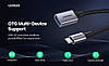 Кабель Ugreen Type-C to USB 3.0 OTG адаптер у нейлоновому обплетенні 15СМ Black (US378), фото 9
