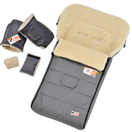 Комплект 2в1 муфти та конверт Mini For Kids чохол на овчині в коляску чохол у люльку конверт на санки, фото 1