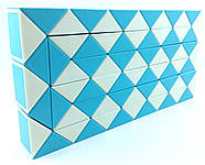 QiYi Rubik's Snake 72 pcs blue | 126 cm | Змійка Рубіка 72 елементи | блакитна | 126 см, фото 4