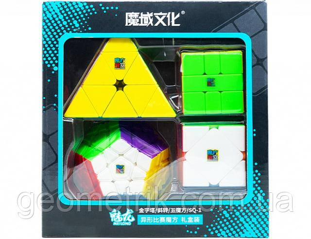 Meilong MoYu Gift Pack stickerless | Подарунковий набір головоломок (pyraminx, megaminx, skewb, SQ-1)