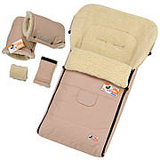 Комплект 2в1 муфти та конверт Mini For Kids чохол на овчині в коляску чохол у люльку конверт на санки