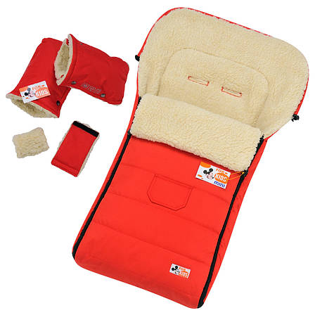 Комплект 2в1 муфти та конверт Mini For Kids чохол на овчині в коляску чохол у люльку конверт на санки, фото 1