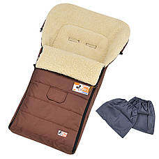 Комплект 2в1 муфти та конверт Mini For Kids чохол на овчині в коляску чохол у люльку конверт на санки, фото 2