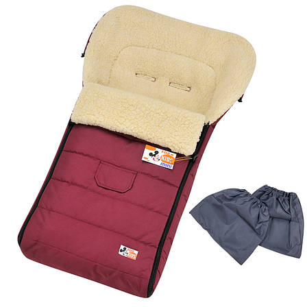 Зимовий конверт-чохол на овчині в коляску For Kids Mini 90*40 см чохол у люльку конверт на санки, фото 1