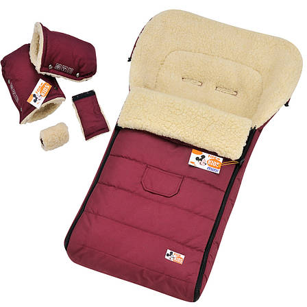 Комплект 2в1 муфти та конверт Mini For Kids чохол на овчині в коляску чохол у люльку конверт на санки, фото 1