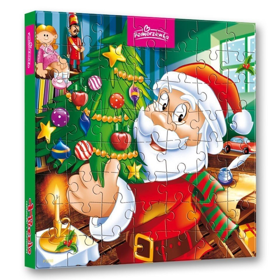 Шоколадні цукерки + пазли Новорічні Pomorzanka 120 г Польща, фото 1