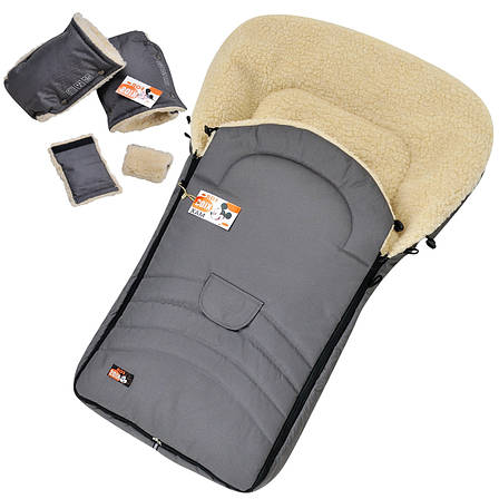 Комплект 2в1 муфти та конверт Maxi For Kids чохол на овчині в коляску чохол у люльку конверт на санки, фото 1