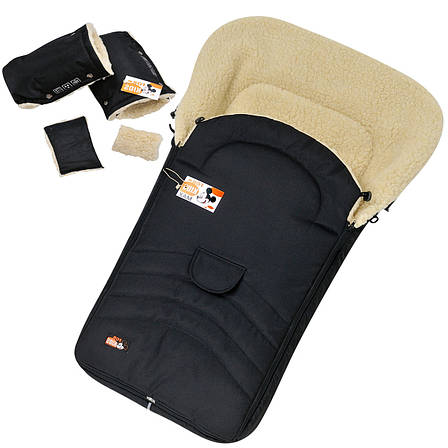 Комплект 2в1 муфти та конверт Maxi For Kids чохол на овчині в коляску чохол у люльку конверт на санки, фото 1