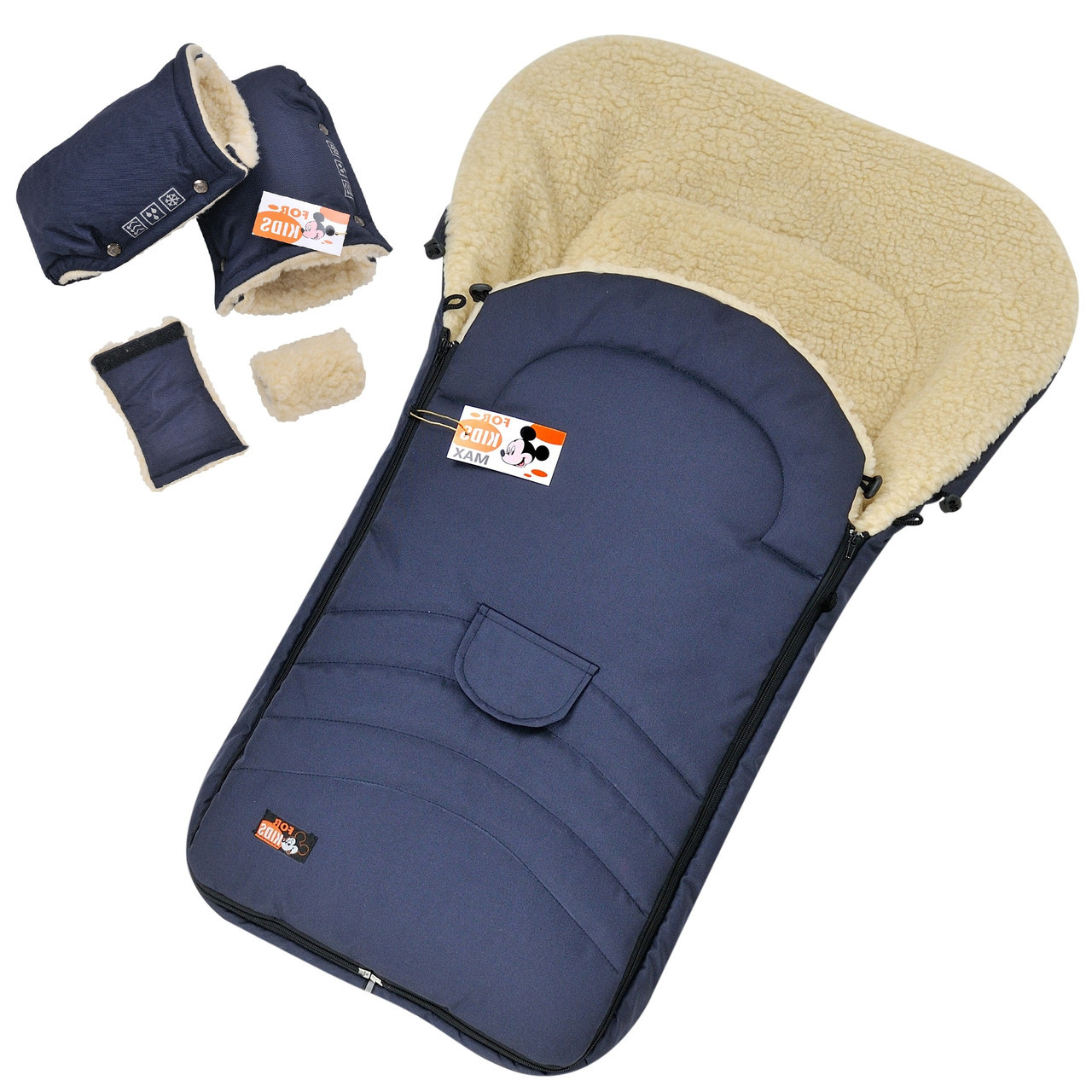Комплект конверт-чохол і муфти Maxi Максі чохол на овчині в коляску чохол на люльку конверт на санки
