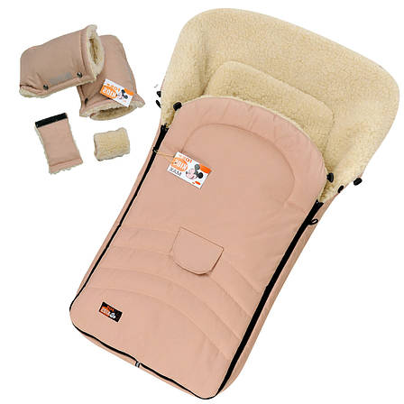 Комплект 2в1 муфти та конверт Maxi For Kids чохол на овчині в коляску чохол у люльку конверт на санки, фото 1