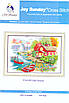 Набір для вишивання за нанесеною на канву схемою "Lake house". AIDA 14CT printed 44*33 см, фото 3