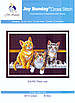 Набір для вишивання за нанесеною на канву схемою "Three cats". AIDA 14CT printed 34*26 см, фото 3