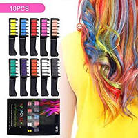 Набор расчесок с цветными мелками для волос Hair chalk 10 шт F