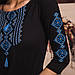 Вишиванка-лонгслів Moderika Ніжність чорний з синьою вишивкою, фото 4