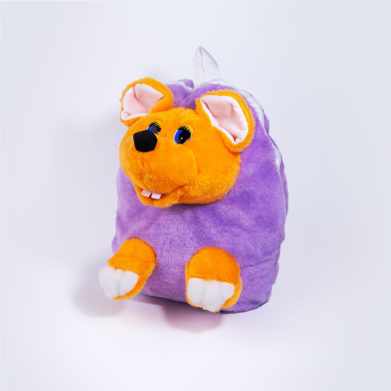 Рюкзак дитячий Попелюшка Мишка 32 см бузково-жовтогарячий (ZL2673), фото 1