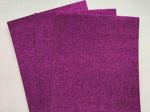 Фоаміран 2мм/20см/30см (А4) глітерний клейовий колір - фіолетовий