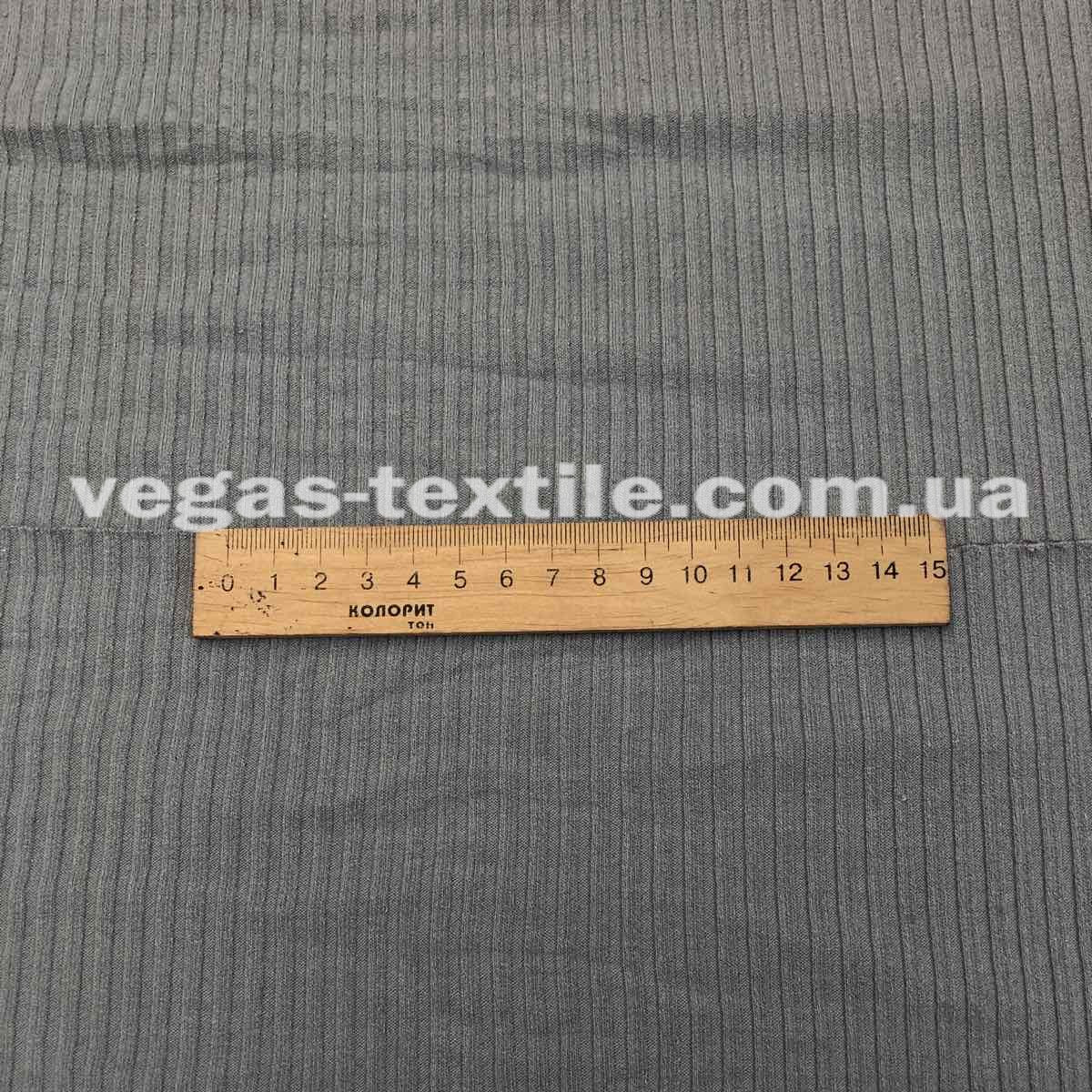 Трикотаж Мустанг (Лапша) рубчик Світло-сірий, фото 1