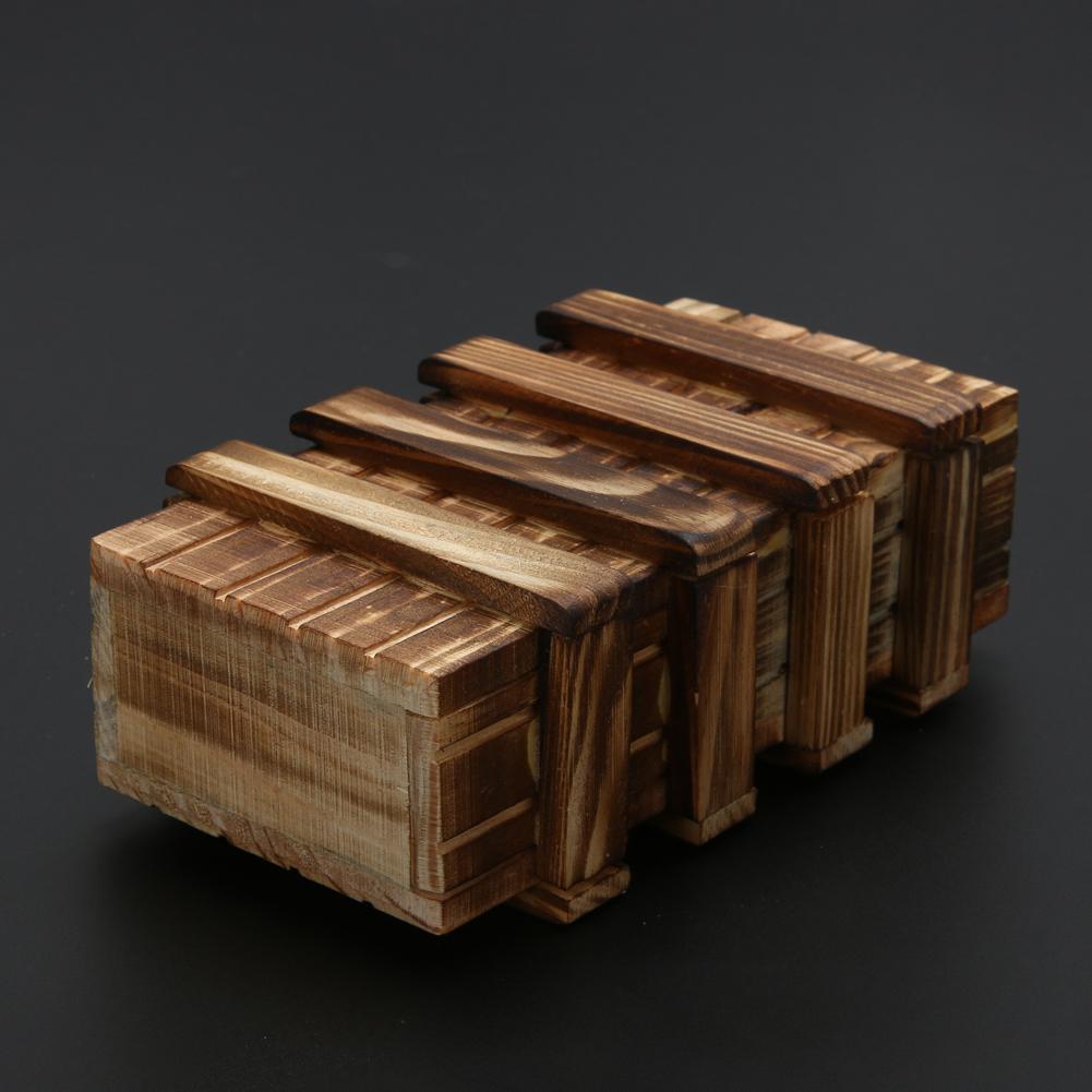 Схованка головоломка з дерева RESTEQ 16х8х5.5 см. Коробка головоломка дерев'яна. Коробка з потайними ящиками