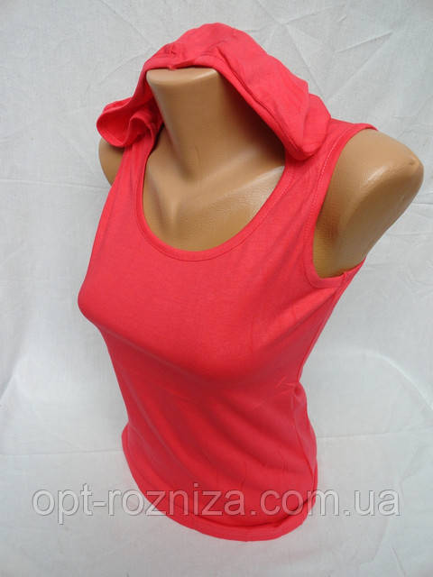 Жіночі майки недорогі з капюшоном купити, фото 1