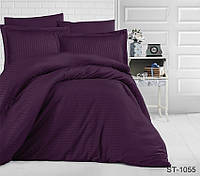 Комплект постельного белья страйп сатин TM TAG LUXURY ST-1055 фиолетовый