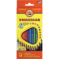 Кольорові олівці для малювання 12 кольорів, TRIOCOLOR KOH-I-NOOR