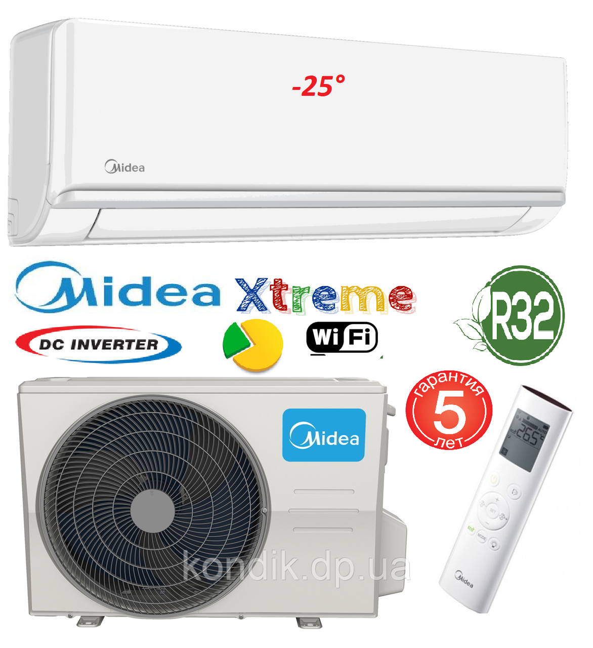 Кондиционер MIDEA MSAG-12HRFN8-I/MSAG-12HRFN8-O Xtreme Inverter