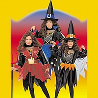 Детский костюм для девочки 3в1 - Ведьмочка, Чертенок, Колдунья. На рост 115 см, для утренника, на Хэллоуин
