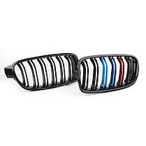 Решітка ноздрі BMW (БМВ) 3 series (F30, F31) 2012-2019 Глянець 2 ребра M-color, фото 6