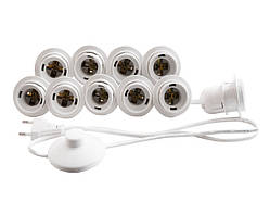 Підсвітка гримерного дзеркала світлодіодна врізна з ножним вимикачем 10шт (білий колір)