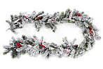 Декоративна новорічна гірлянда із засніженої хвої, шишок та червоних ягід 1.9 м BonaDi