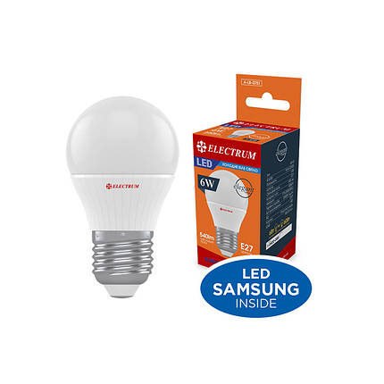 Лампа світлодіодна куля Electrum Elegant 6 W E27 4000K (A-LB-0751.), фото 2