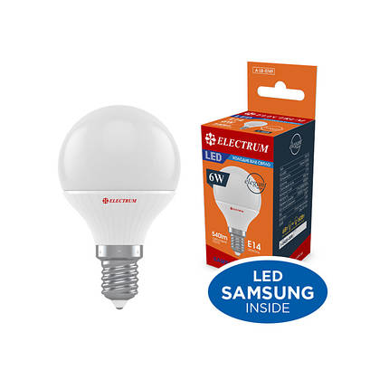 Лампа світлодіодна куля D45 6W PA LB-33 Elegant Е14 4000K ELECTRUM (A-LB-0749.), фото 2