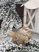 Статуетка-підвіска з полікераміки "Пташка в золоті" h8,3х4,5х6,5 см