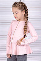Пиджак жакет для девочки с баской, розовый, рост 140, топ Юрма одяг