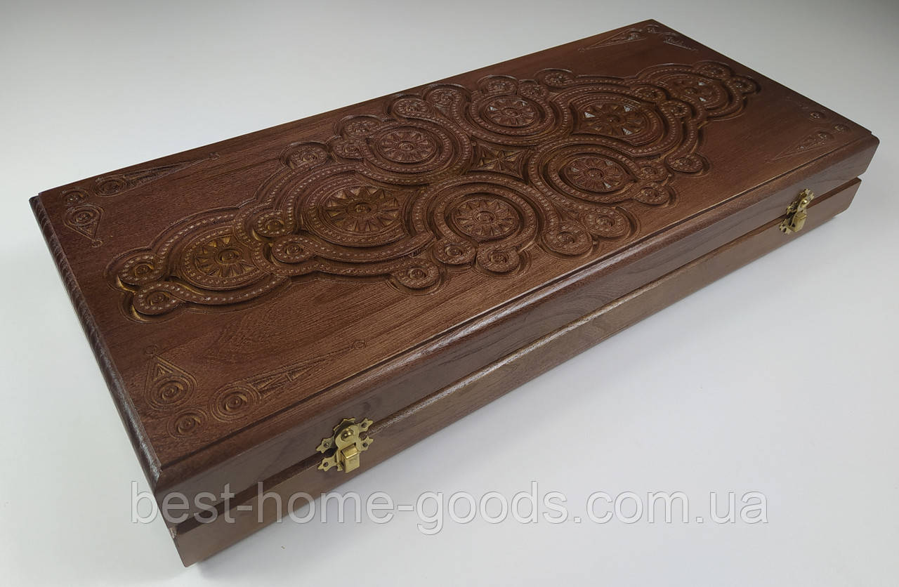 Нарди різьблені з дерева ручної роботи 50 см * 47 см., фото 1